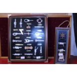 A cased set of sailors nots and a wine bottle carrying case. Postage unavailable