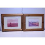 Two framed prints (African scene). Postage unavailable