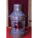 A vintage ship's lantern (not under command with Nautical red lens) Port side lantern