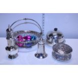 A job lot of assorted silver plated ware and other items