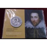 A Royal Mint 2016 Shakespeare £50 fine Silver brilliant uncut coin