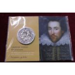A Royal Mint 2016 Shakespeare £50 fine Silver brilliant uncut coin