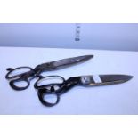 Two large pairs of vintage textile scissors made by Wilkinson's of Sheffield