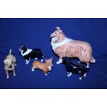 A selection of assorted Beswick dog figurines