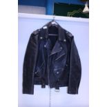 A vintage leather jacket size 46