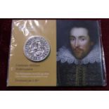 A Royal Mint 2016 Shakespeare £50 fine Silver brilliant uncut coin