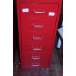 A six drawer metal filing cabinet h66cm, shipping unavailable