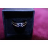 A 18ct Gold Diamond & Sapphire ring 3.13g