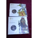 Two Royal Mint 'The Queen's Beasts' £5 coins