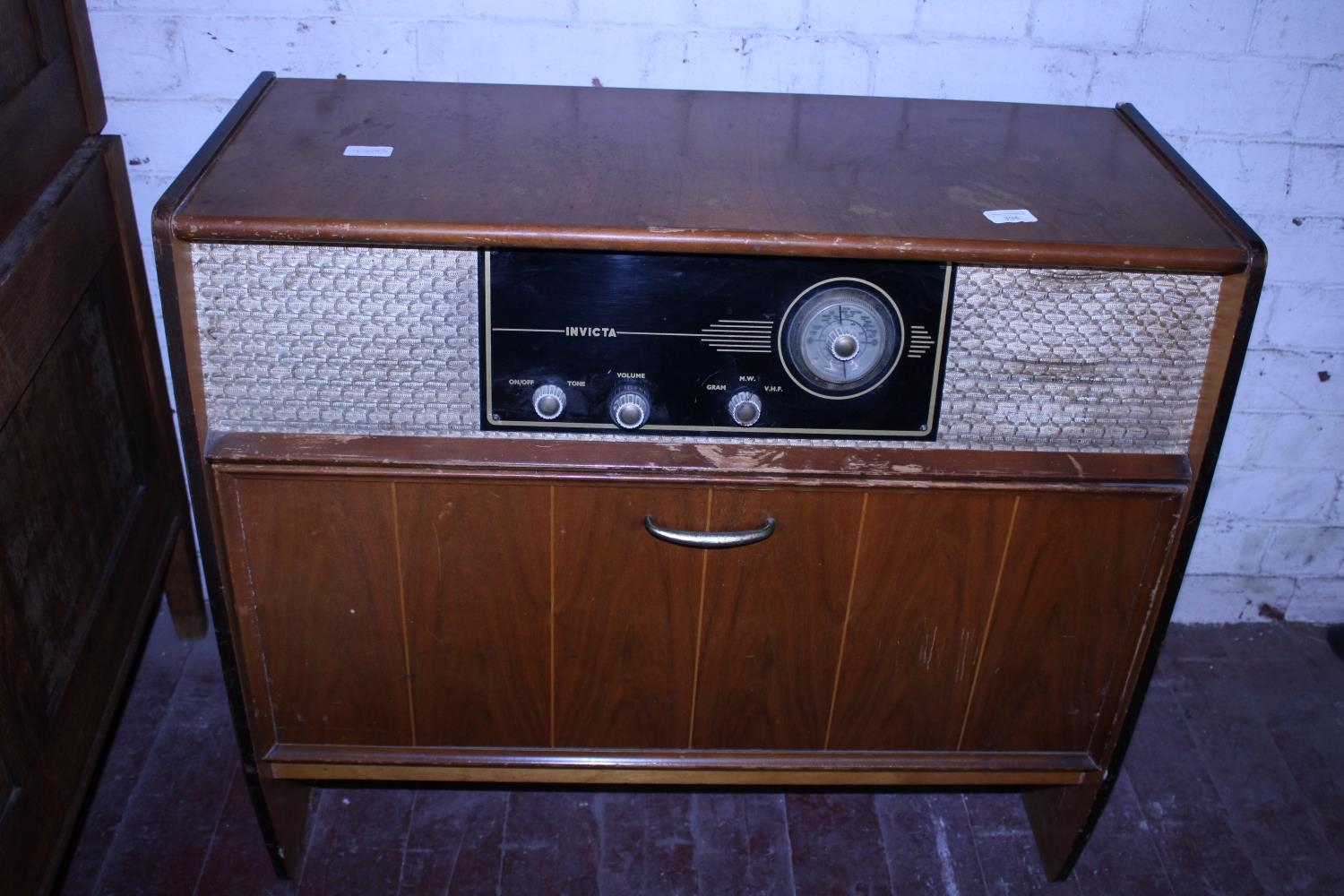 A vintage radio gram cabinet a/f. Postage unavailable