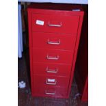 A six drawer metal filing cabinet h66cm, shipping unavailable