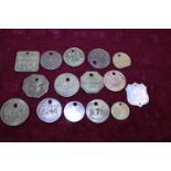 Fifteen assorted colliery mining pit tokens