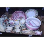 A good box of assorted collectable ceramics, shipping unavailable