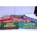 A selection of vintage bar beer towels