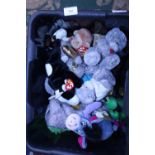 A job lot of plush toys including Disney and TY