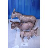 Three Beswick Donkeys