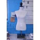 A tailors mannequin torso on stand, shipping unavailable
