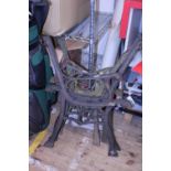 Two pairs of cast metal bench ends, shipping unavailable