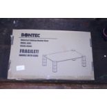 Two boxed table top monitor risers