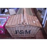 A wicker work F&M picnic hamper, shipping unavailable