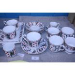 A unusual Queens bone china tea service 'Cut for Coffee'