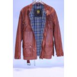 A brown leather Belstaff jacket size L