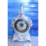 A Dresden ceramic mantle clock
