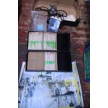 Box miners lamp, self rescuer, Durham area index cards, poster and books - Mining/Miners interest