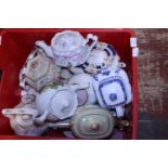 A job lot of vintage tea pots, shipping unavailable