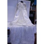 A wedding dress and accessories