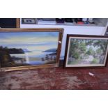 Two framed oil on canvas's, shipping unavailable