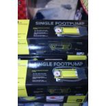 Seven boxed AA single foot pumps