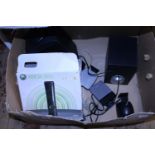 A Xbox 360 console and selection of audio speakers (untested)