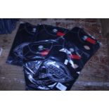 Six large black work t-shirts