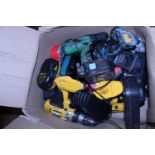 A job lot of cordless power tools and batteries (unchecked) a/f, shipping unavailable