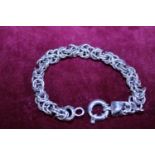 A silver bracelet