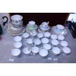 A large selection of assorted bone china tea services, shipping unavailable