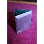 A hallmarked silver stamp case inscribed Oxford & Cambridge