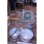 A selection of assorted galvanised and other items, shipping unavailable