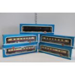 Five boxed Air fix 00 carriages