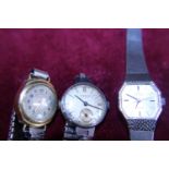 Three assorted vintage ladies watches