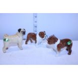 Three Beswick dog figures