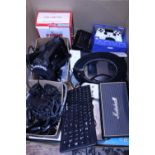 A job lot of assorted audio and misc electronic items