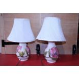 A pair of Moorcroft bedside table lamps