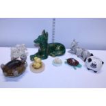 A job lot of assorted ceramic animals and other figures including a Grand Chien figure.