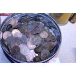 A tin of mainly Victorian pennies approx 4kg