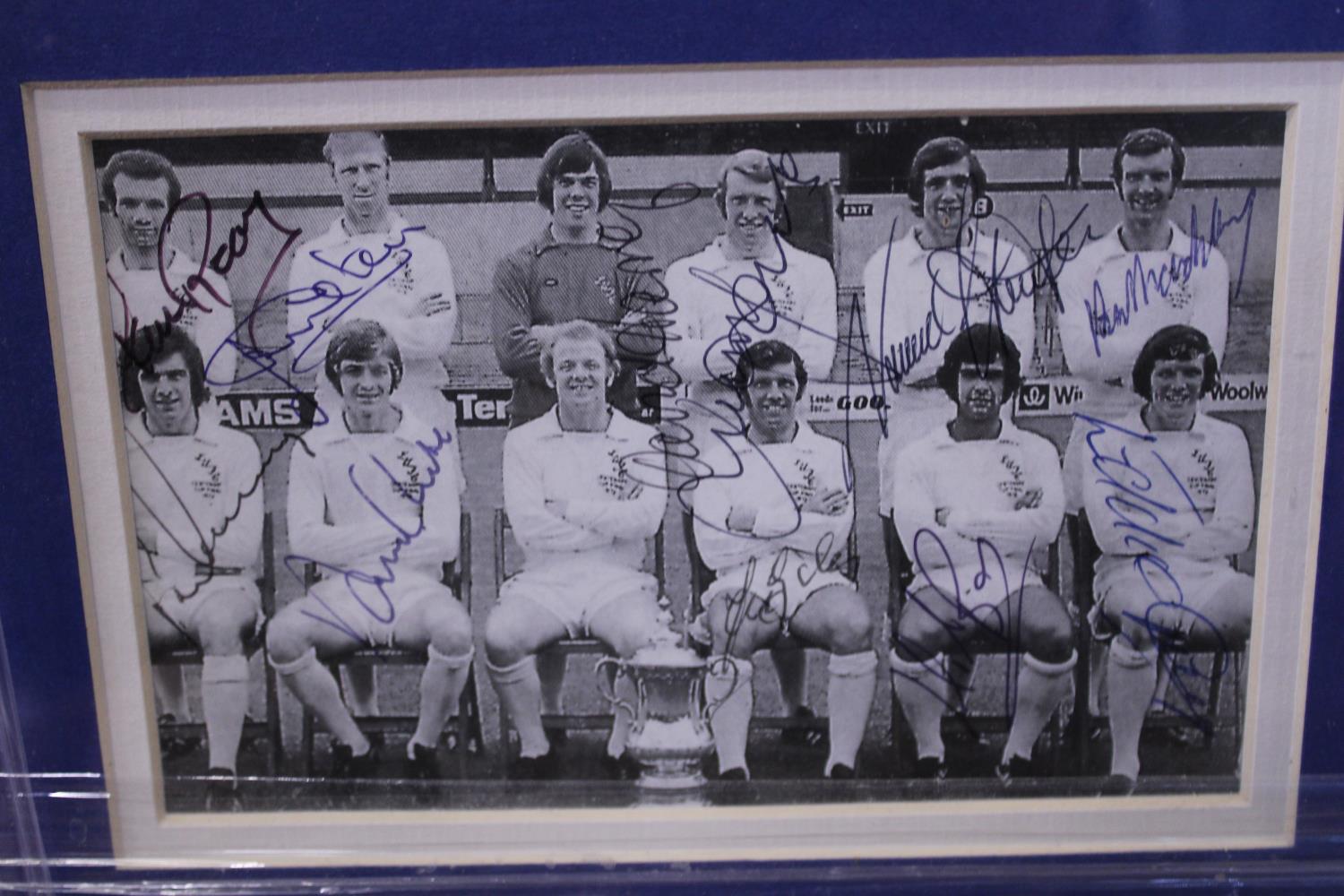 A framed Leeds United Football set of photo's from the 1972 FA Cup, bottom photo in frame is - Image 5 of 6