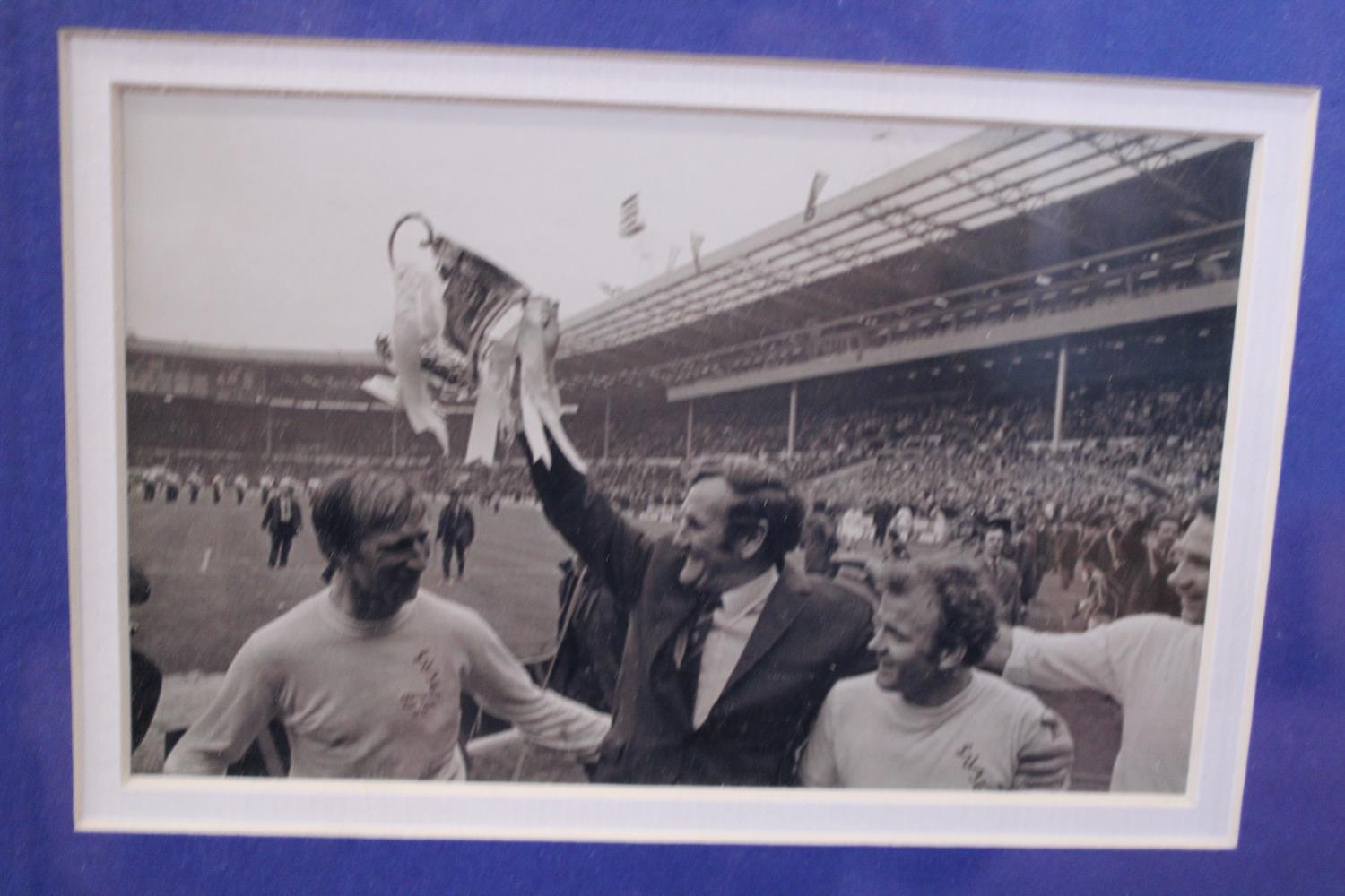 A framed Leeds United Football set of photo's from the 1972 FA Cup, bottom photo in frame is - Image 3 of 6