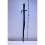 A antique French Chassepot M1806 bayonet with numerous markings and serial numbers. Shipping
