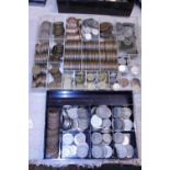 Two trays of assorted British coinage